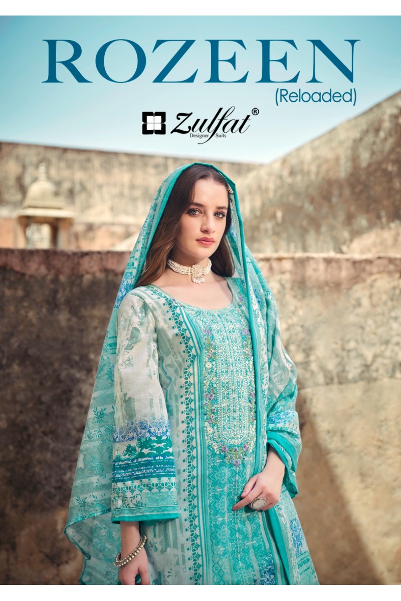 Zulfat Rozeen Designer Cotton Printed Dress Material Wholesaler