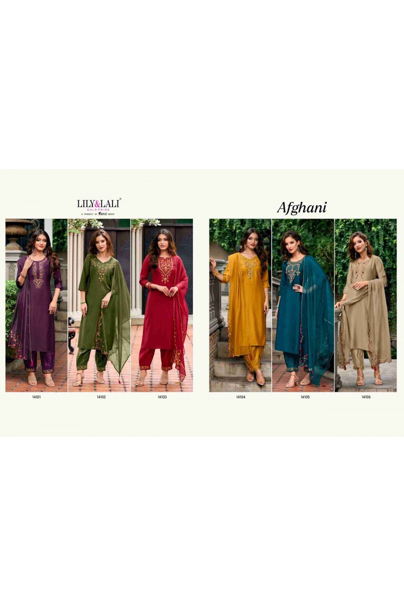 Lily & Lali Afghani Silk Exclusive Premium Ready Made Kurtis Collection