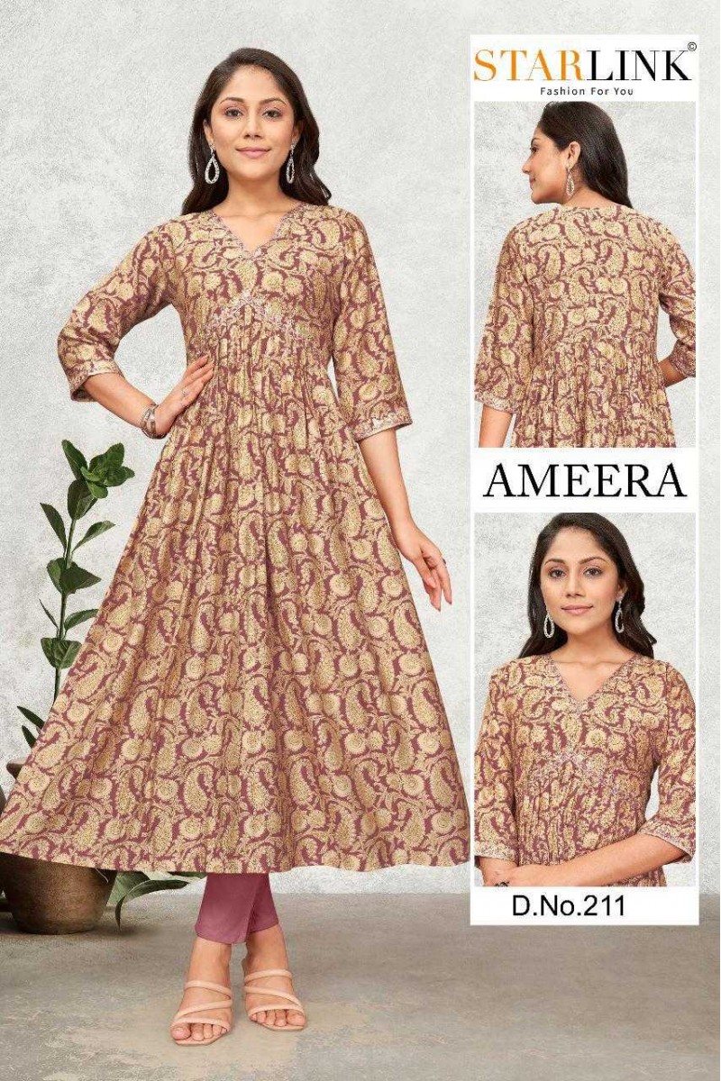 Starlink Ameera-211 Anarkali Style Size Set Women Wear Kurtis Set