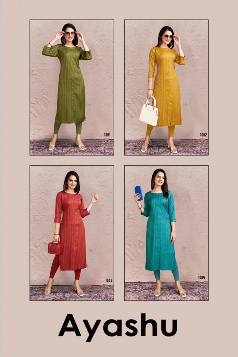 Ayashu Designer Wholesale Rayon Latest New Designs Kurtis