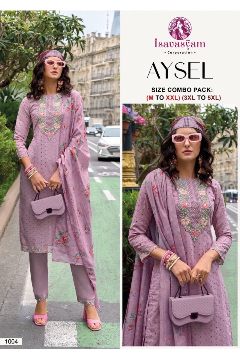 Isavasyam Aysel-1004 Straight Cut Cotton Kurti Bottom With Dupatta Collection