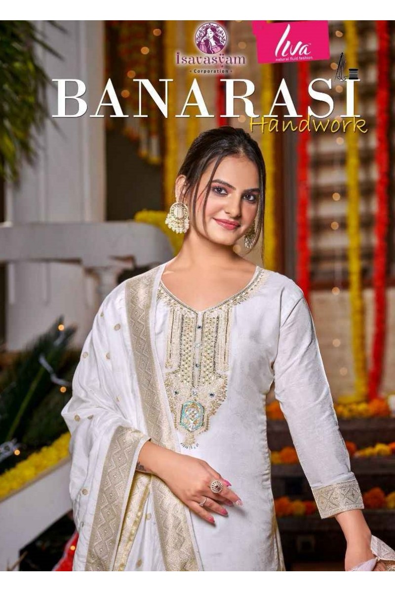 Lsavasyam Banarasi Handwork Readymade Women's Wear Latest Kurtis