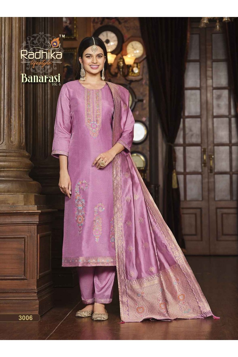 Radhika Lifestyle Banarasi Vol-2 Silk Wholesale Kurti Catalogue Set
