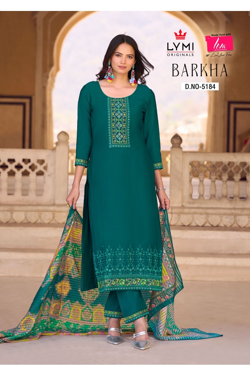 Lymi Barkha Viscose With Embroidery Work Kurti Bottom With Dupatta Collection