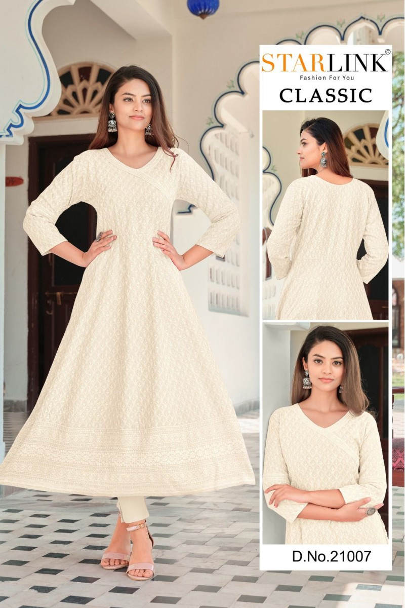 Starlink Classic-21007 Anarkali Style Size Set Wholesale Kurtis Catalog