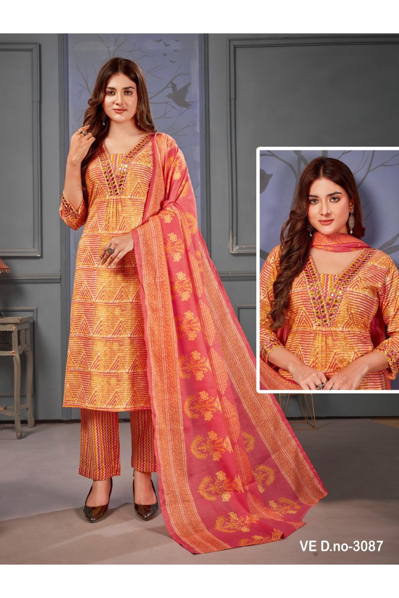 Ladies Flavour D.No-CL-3087 Cotton With Embroidered Readymade Kurtis