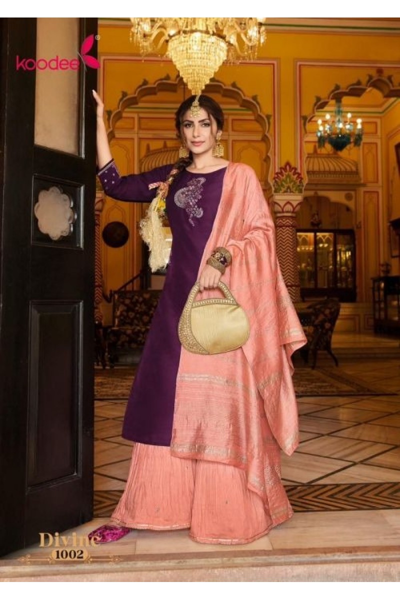Koodee Divine Traditional Style Kurti With Bottom Dupatta Collection