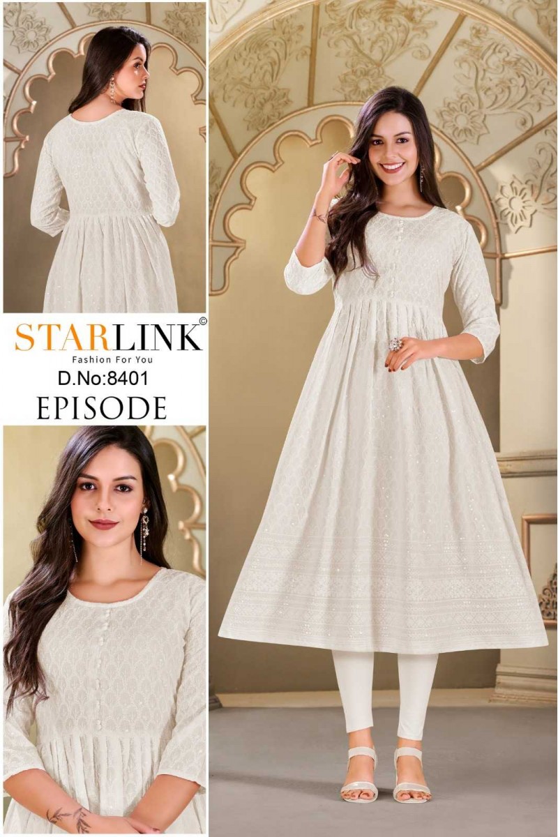 Starlink Episode-8401 Anarkali Style Size Set Wholesale Kurtis Catalog