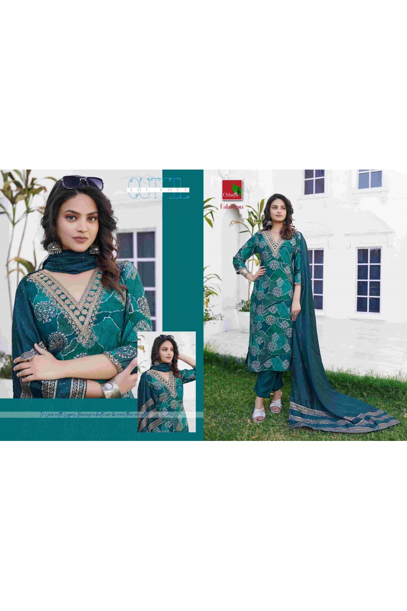 Chhaya Falak Embroidery Work And Bottom Dupatta Kurtis Catalogue Set