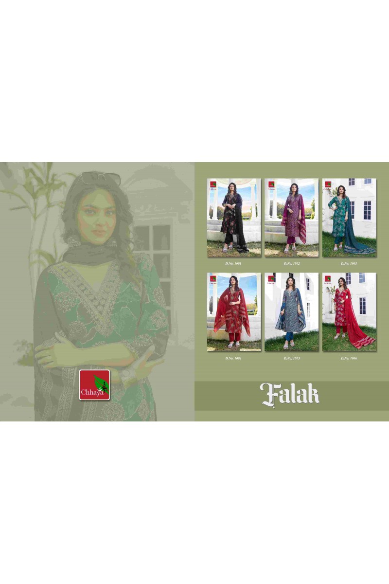 Chhaya Falak Embroidery Work And Bottom Dupatta Kurtis Catalogue Set