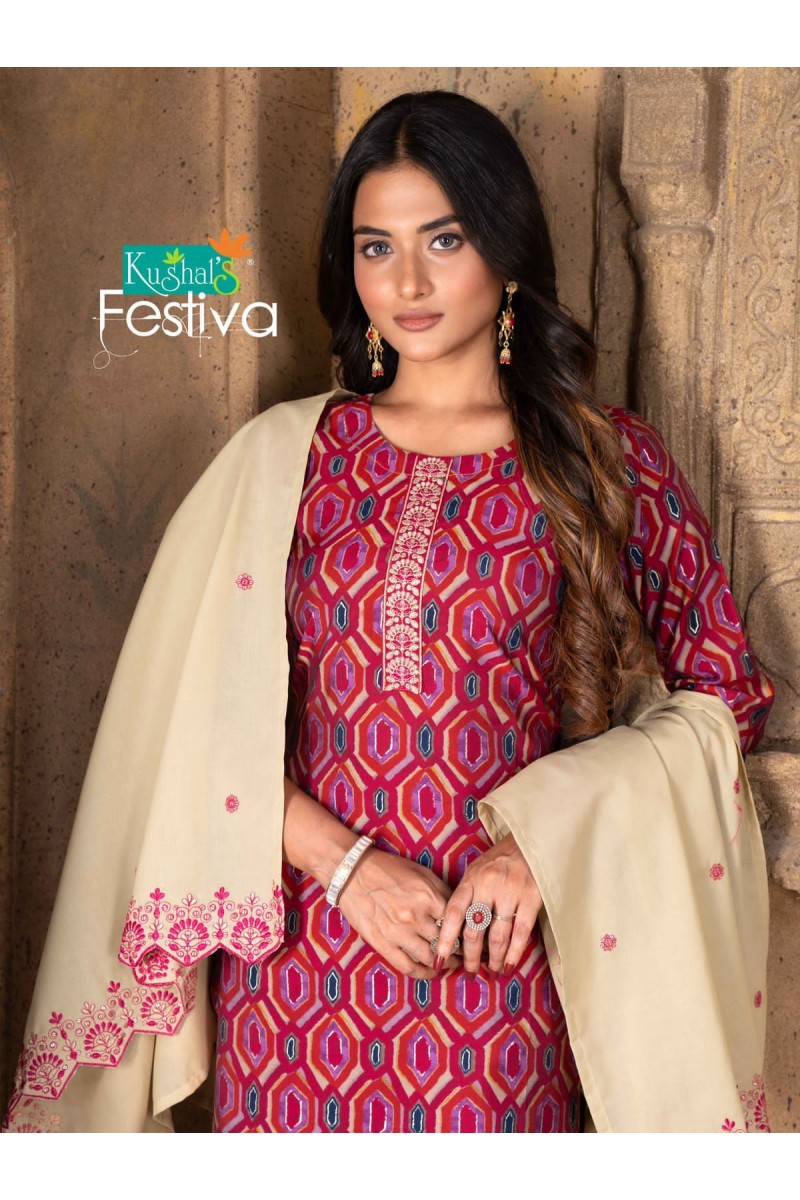 Kushal'S Festiva Casual Wear Straight Kurti Catalog Set Garment