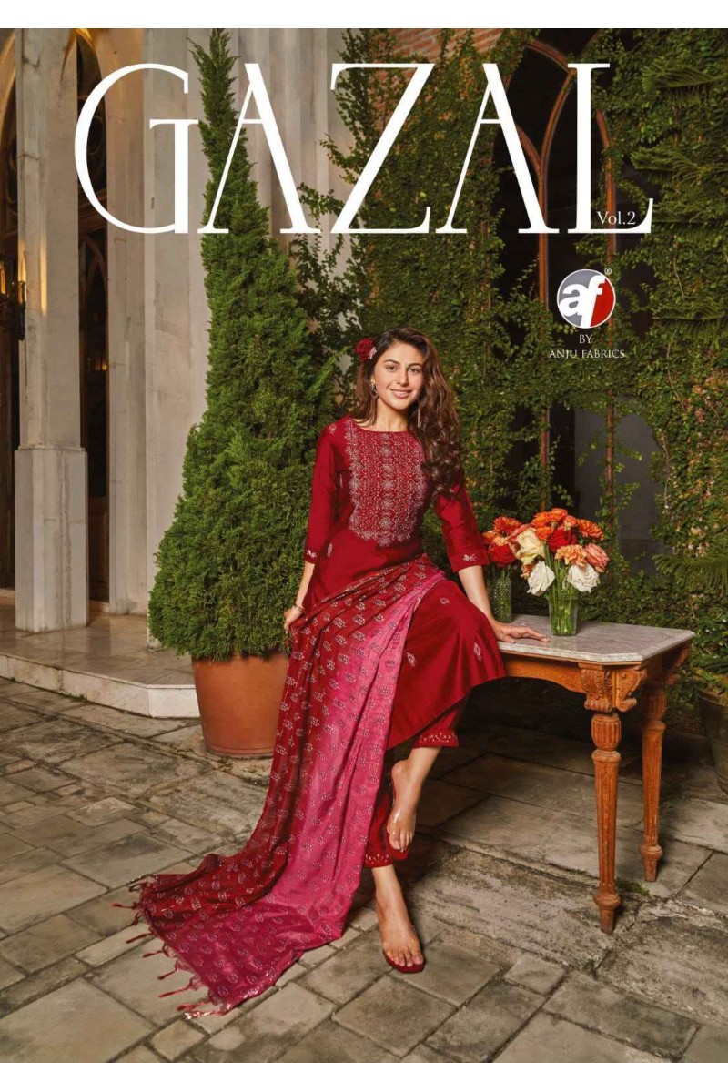Anju Fabrics Gazal Vol-2 Rayon Full Stitched Wholesale Kurtis Set