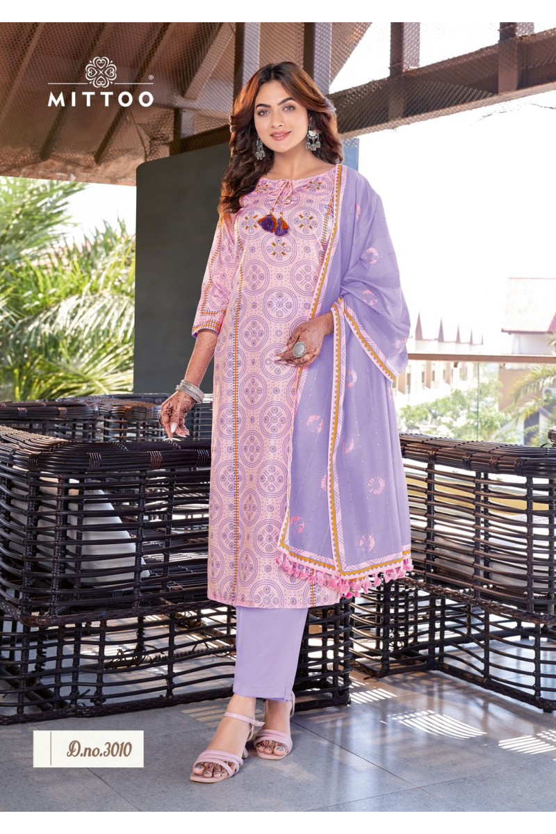 Mittoo Glamour Style Muslin Printed Kurti Bottom With Dupatta Supplier