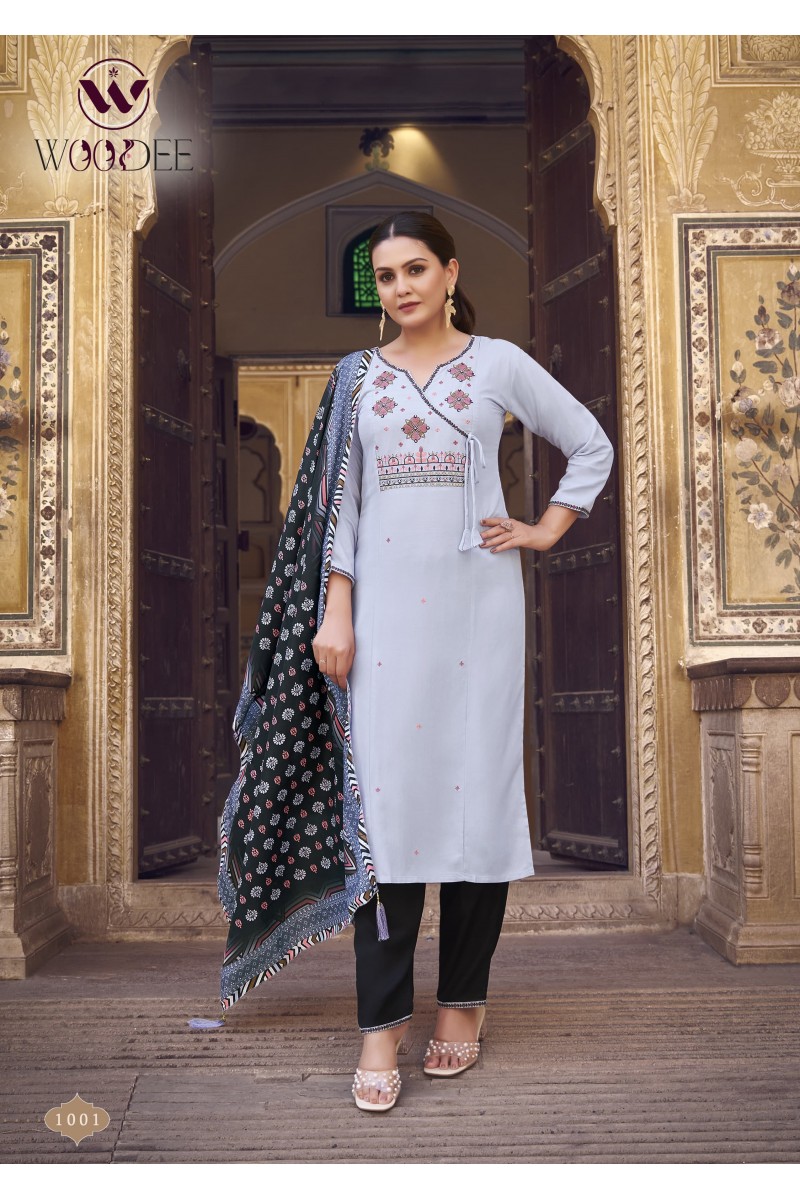 Woodee Golden Peral Vol-1 Designer Rayon Straight Cut Kurtis Manufacturer
