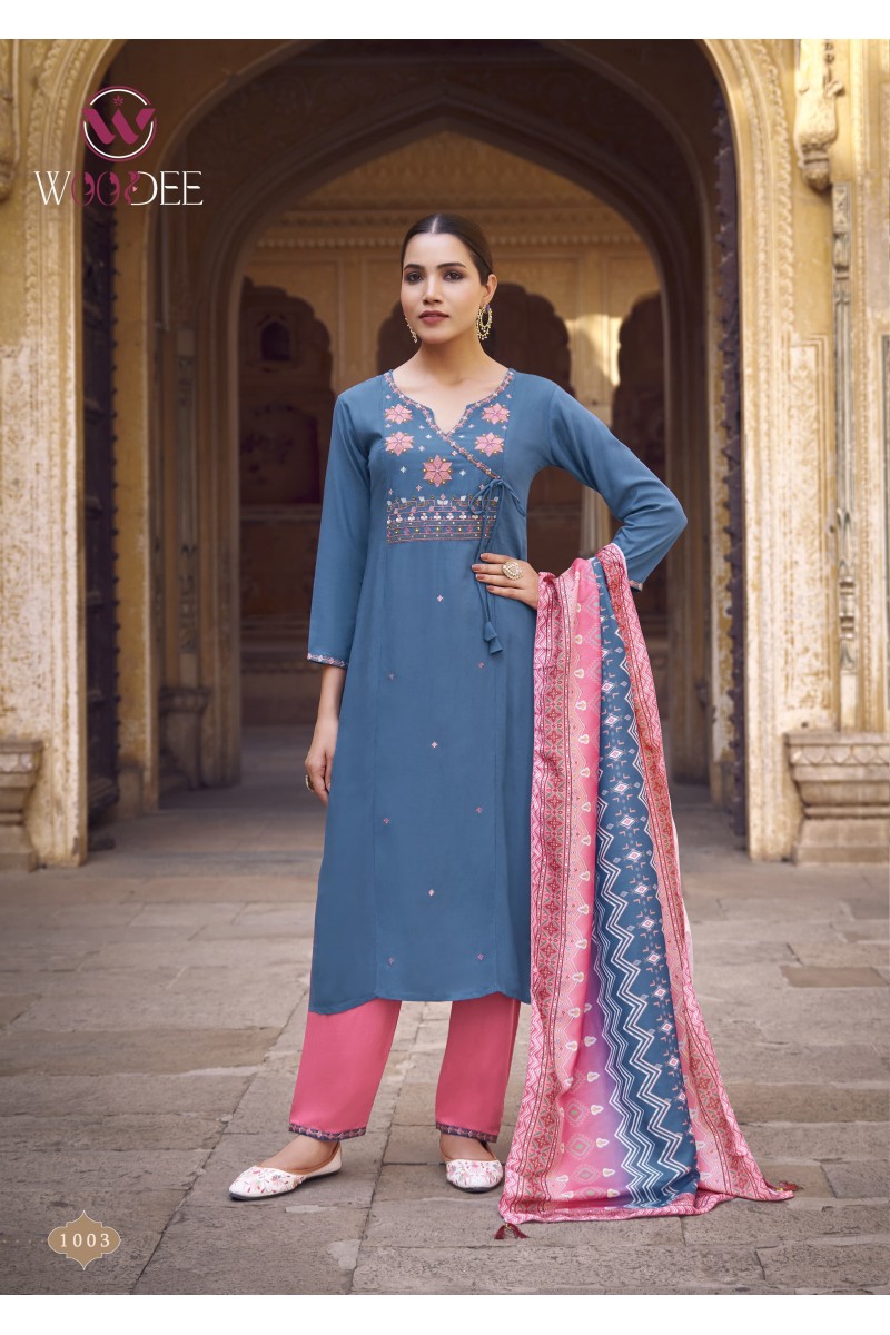 Woodee Golden Peral Vol-1 Designer Rayon Straight Cut Kurtis Manufacturer