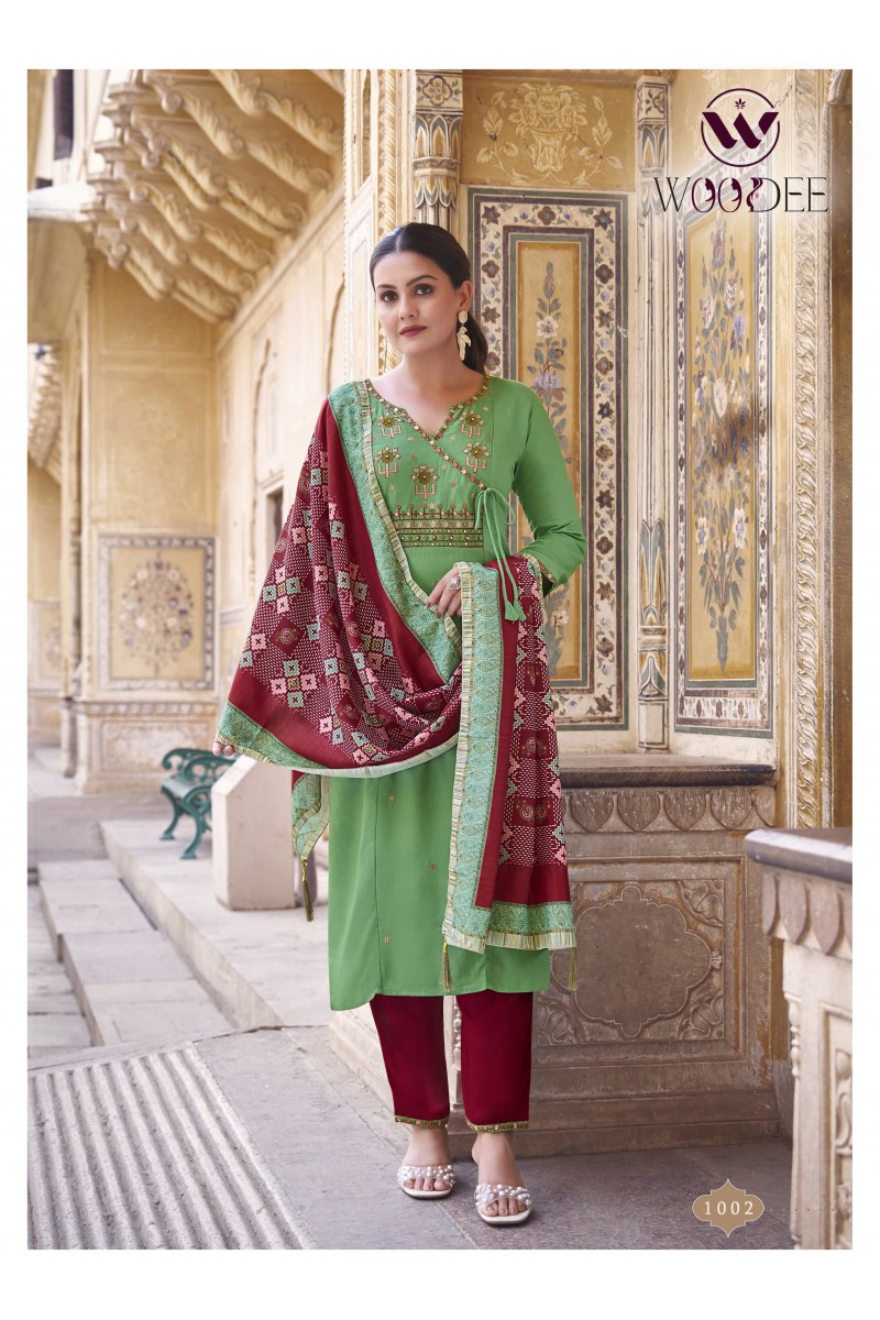 Woodee Golden Peral Vol-1 Designer Rayon Straight Cut Kurtis Manufacturer