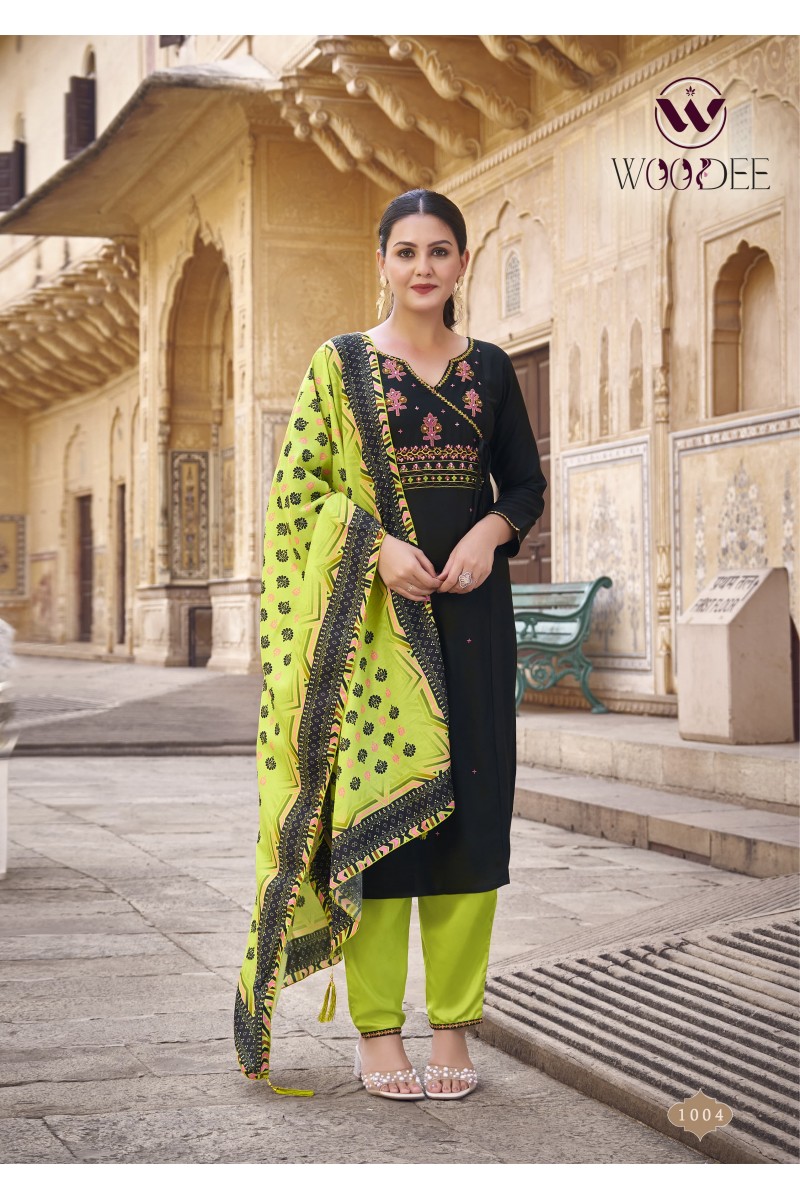 Woodee Golden Peral Vol-1 Designer Rayon Straight Cut Kurtis Manufacturer