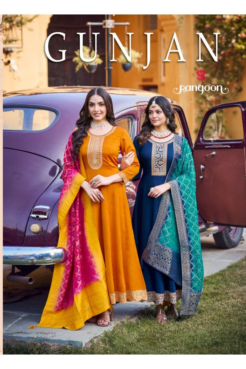 Rangoon Gunjan Anarkali Silk With Designer Readymade Kurti Wholesaler