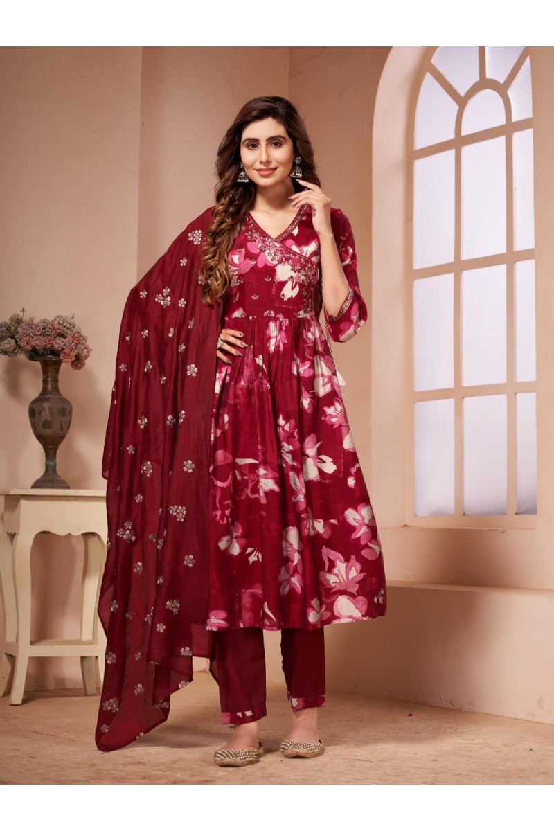 KS-1022 Wholesale Muslin Designer  Readymade Combo Set Kurtis Set