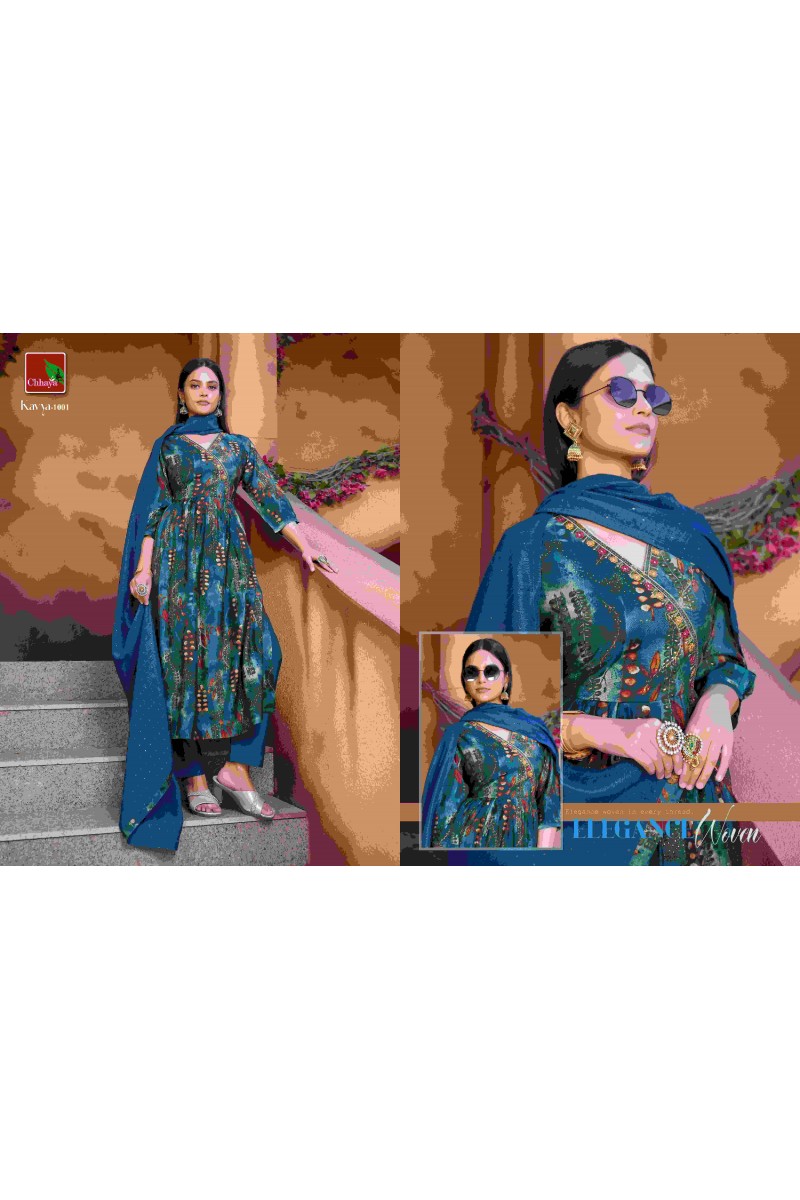 Chhaya Kavya Wholesale Heavy Rayon Foil Print Latest Kurti Designs