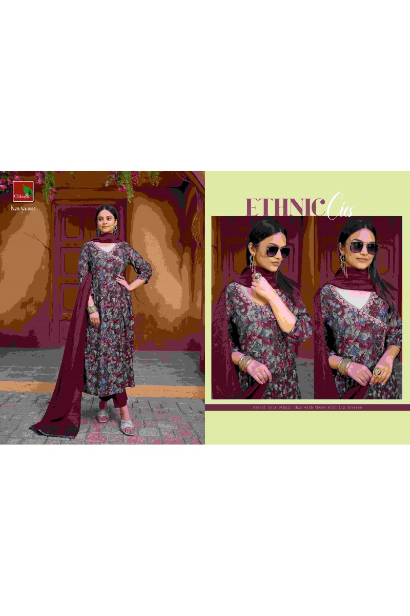 Chhaya Kavya Wholesale Heavy Rayon Foil Print Latest Kurti Designs