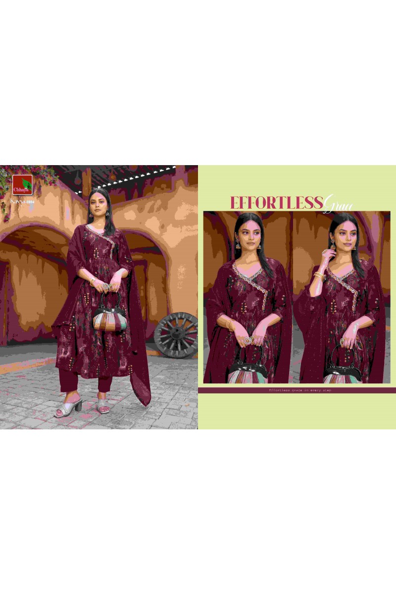 Chhaya Kavya Wholesale Heavy Rayon Foil Print Latest Kurti Designs