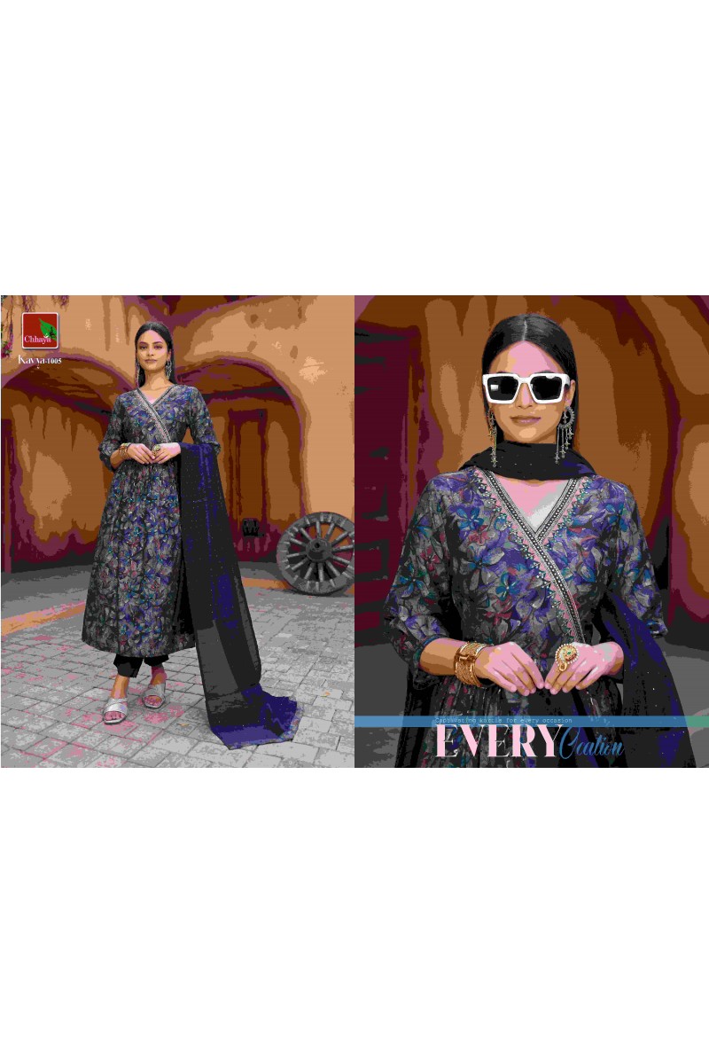 Chhaya Kavya Wholesale Heavy Rayon Foil Print Latest Kurti Designs