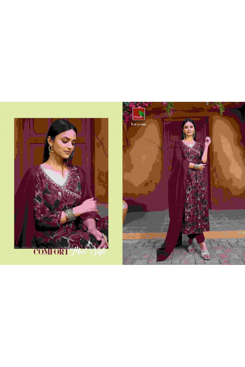 Chhaya Kavya Wholesale Heavy Rayon Foil Print Latest Kurti Designs