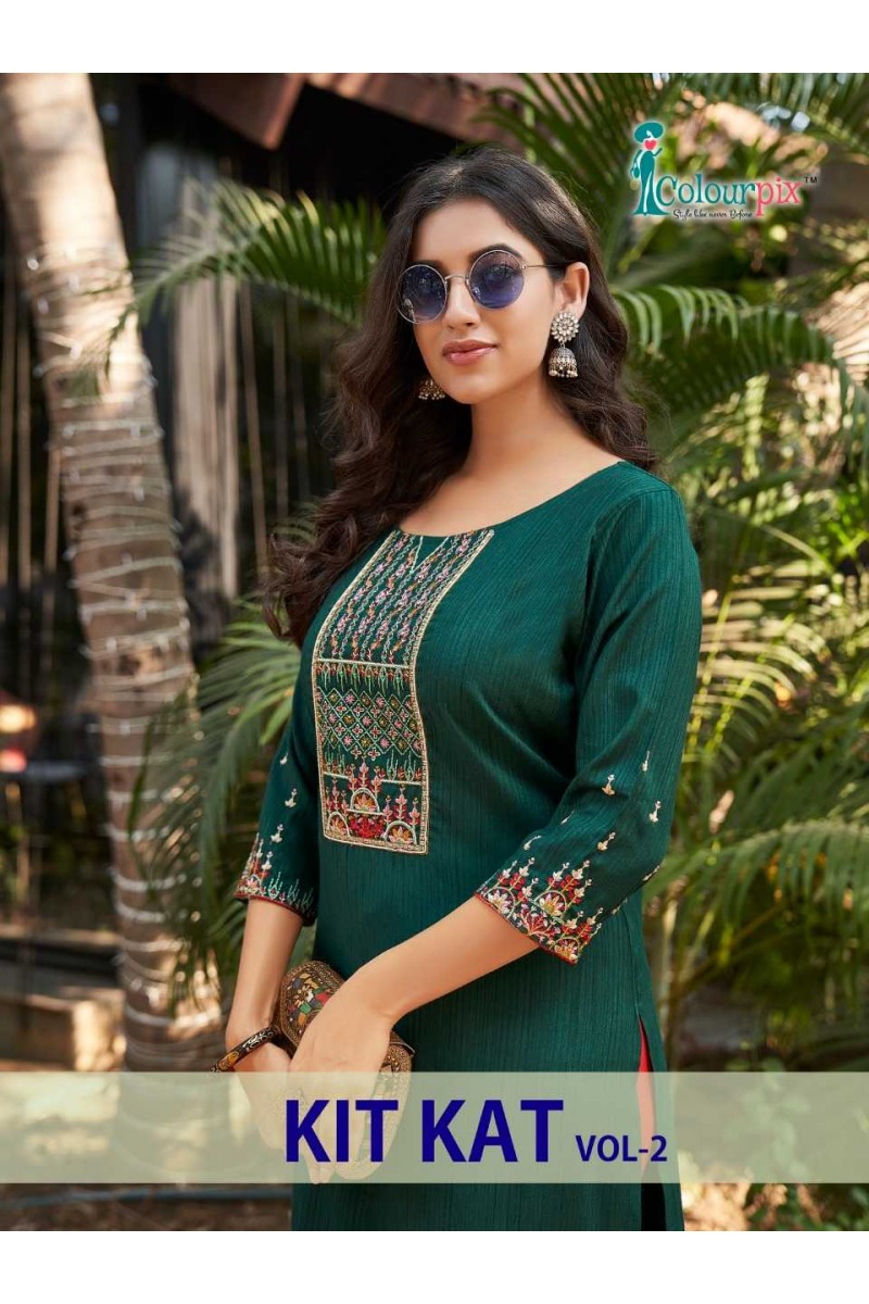 Colourpix Kit Kat Vol.2 Straight Kurti Catalogue Set Manufacturer