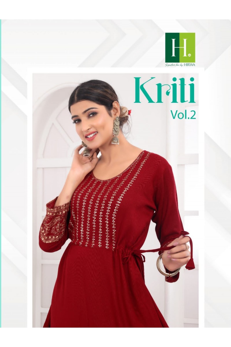 Hirwa Kriti Vol-2 Anarkali Designer Readymade Rayon Kurtis Collection