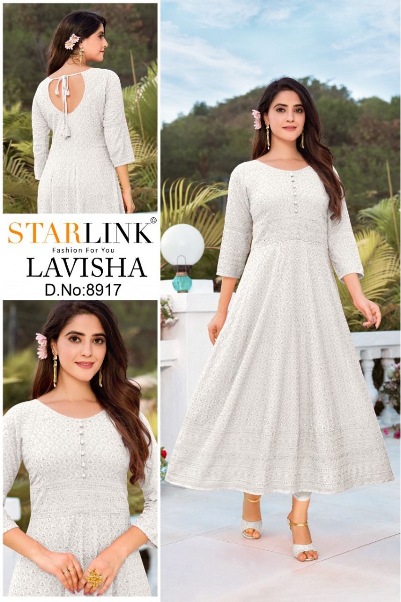 Starlink Lavisha-8917 Anarkali Style Size Set Wholesale Kurtis Catalog