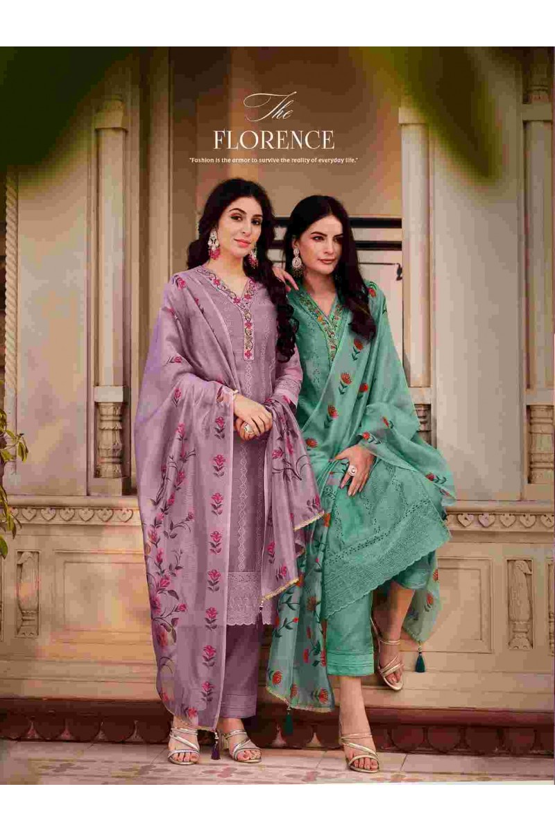 Lily & Lali Lucknowi Vol-3 Designs Festive Wear Kurti Pant Dupatta Set