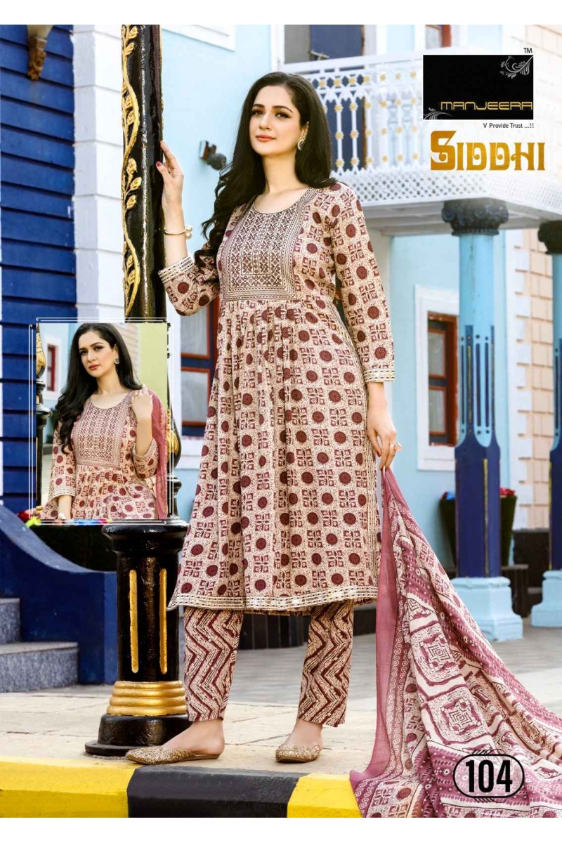 Manjeera Siddhi Wholesale Nayra Cut Kurtis With Pant And Dupatta