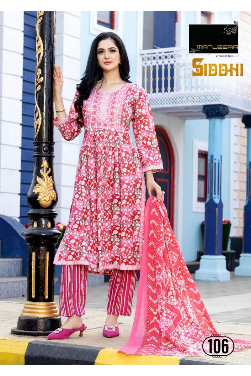 Manjeera Siddhi Wholesale Nayra Cut Kurtis With Pant And Dupatta