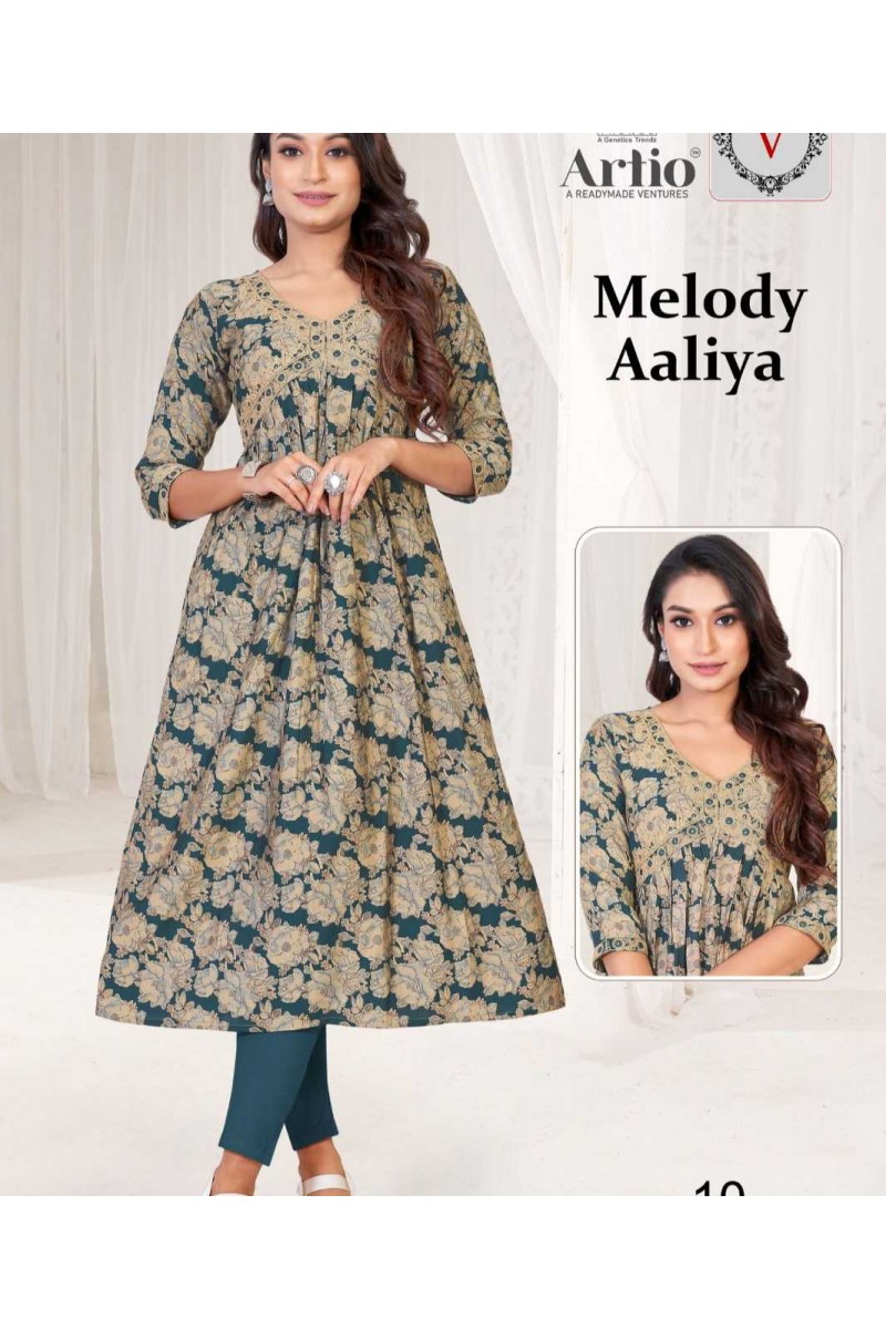 Artio Melody Aaliya-016 Women Wear Size Set Printed Kurti Catalog Set