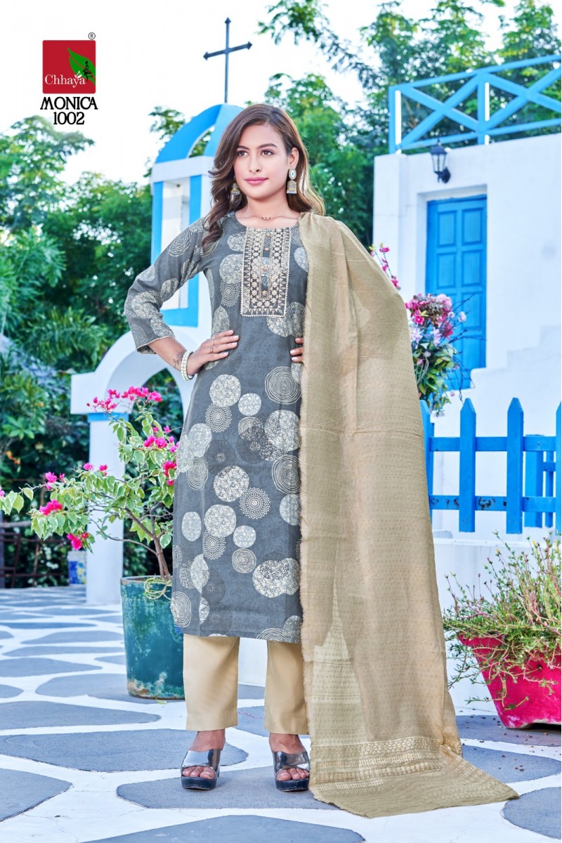 Chhaya Monica Rayon Embroidery Work Women's Wear Kurtis Manufacturer