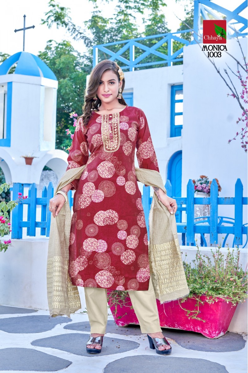 Chhaya Monica Rayon Embroidery Work Women's Wear Kurtis Manufacturer