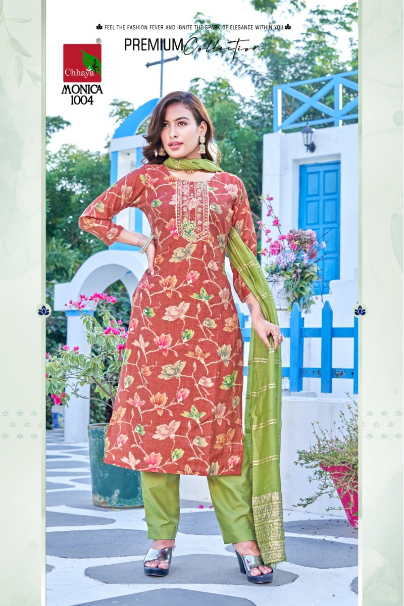 Chhaya Monica Rayon Embroidery Work Women's Wear Kurtis Manufacturer