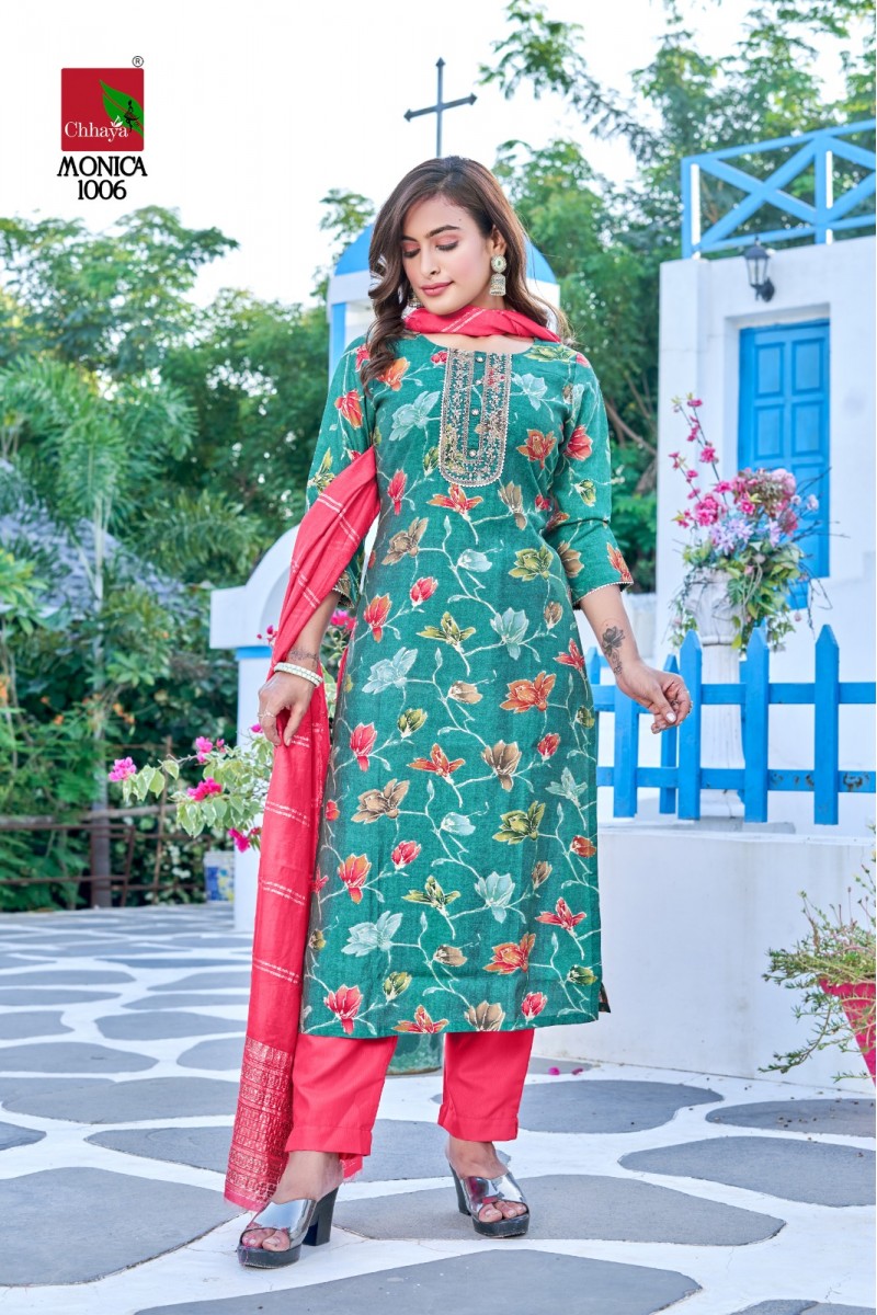Chhaya Monica Rayon Embroidery Work Women's Wear Kurtis Manufacturer