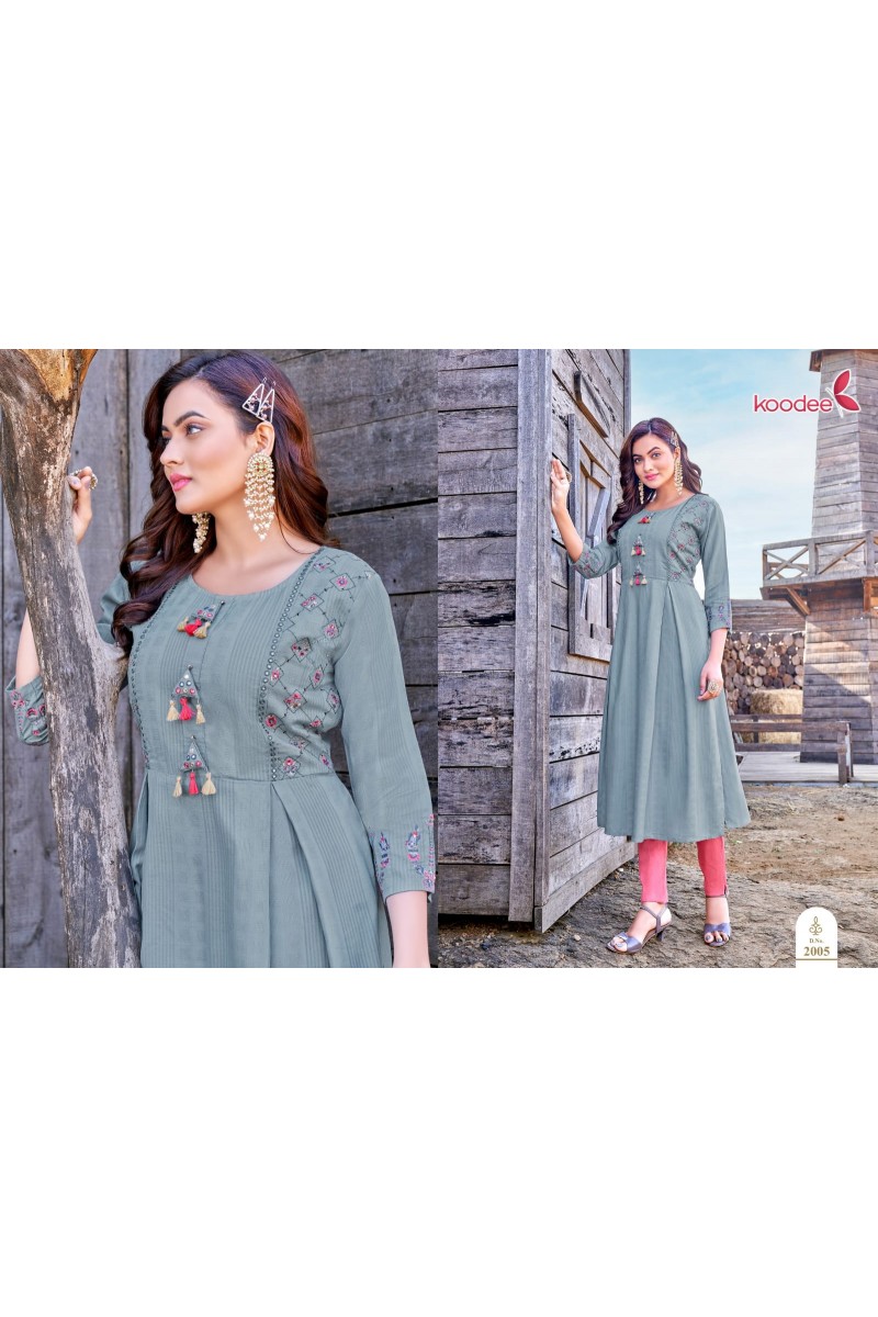 Koodee Morni Vol-2 Stylish Rayon Women's New Designs Kurti Catalogues