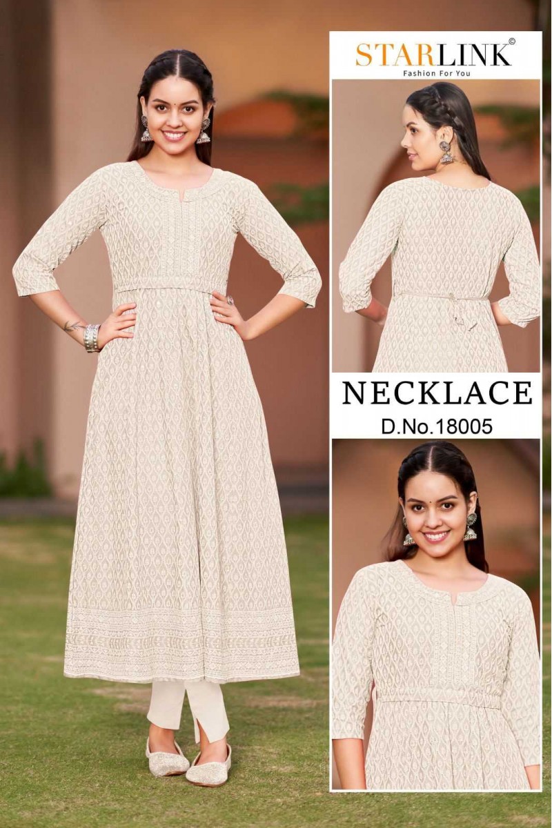 Starlink Nacklace-18005 Anarkali Style Size Set Wholesale Kurtis Catalog