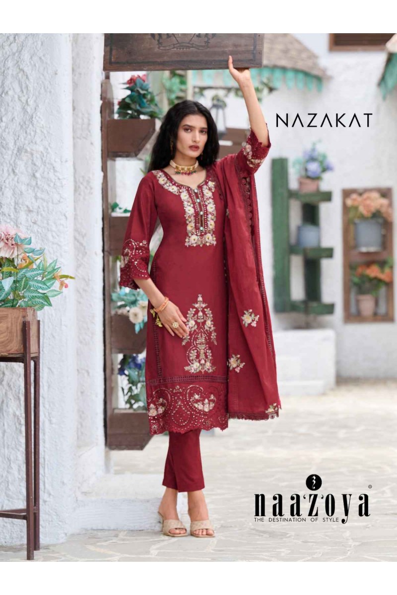 Naazoya By Nazakat Designer Pakistani Style Readymade Kurtis Manufacturer