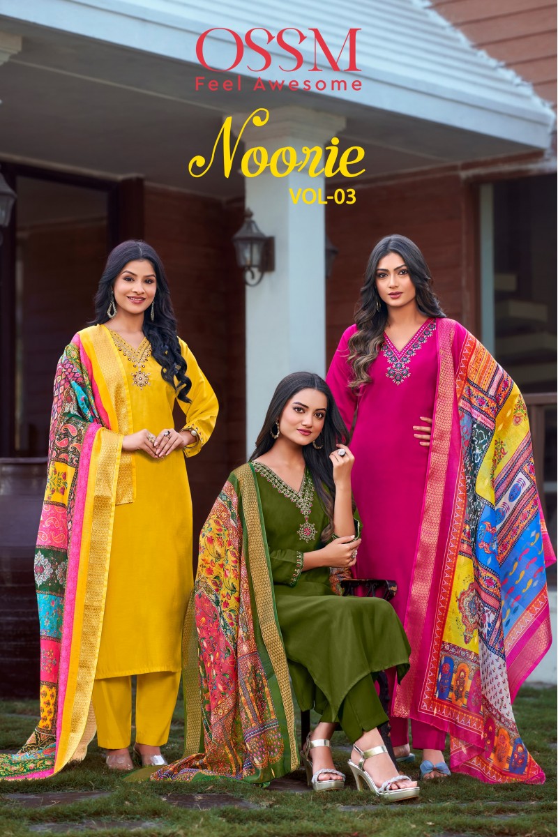 Ossm Noorie Vol-3 Designer Roman Silk Readymade Kurtis Apparels