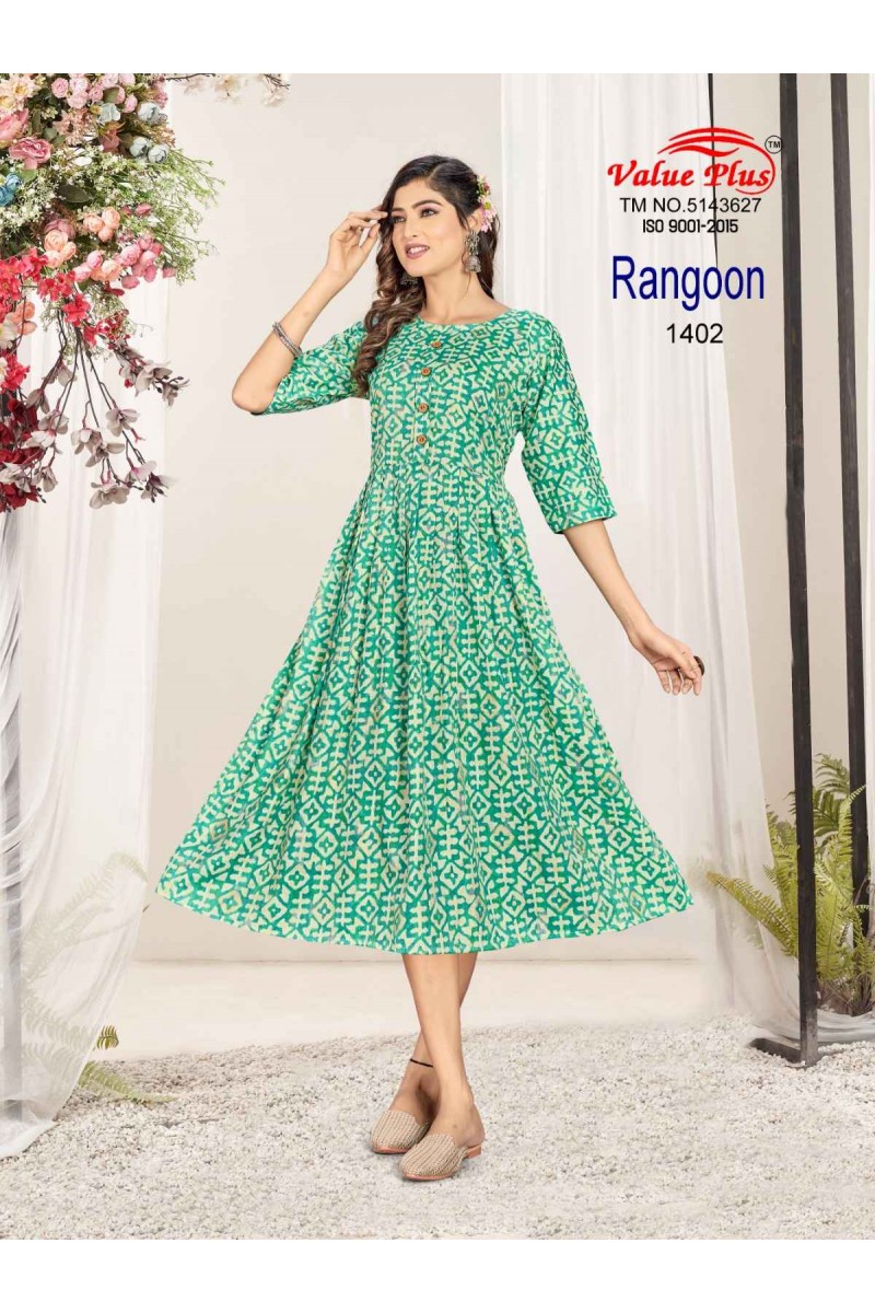 Value Plus Rangoon-3 Anarkali Size Set Wholesale Kurti Catalogue Set