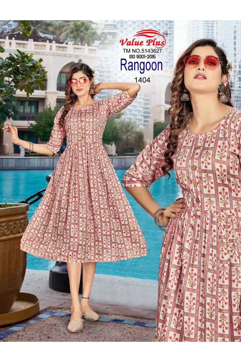 Value Plus Rangoon-5 Anarkali Size Set Wholesale Kurti Catalogue Set