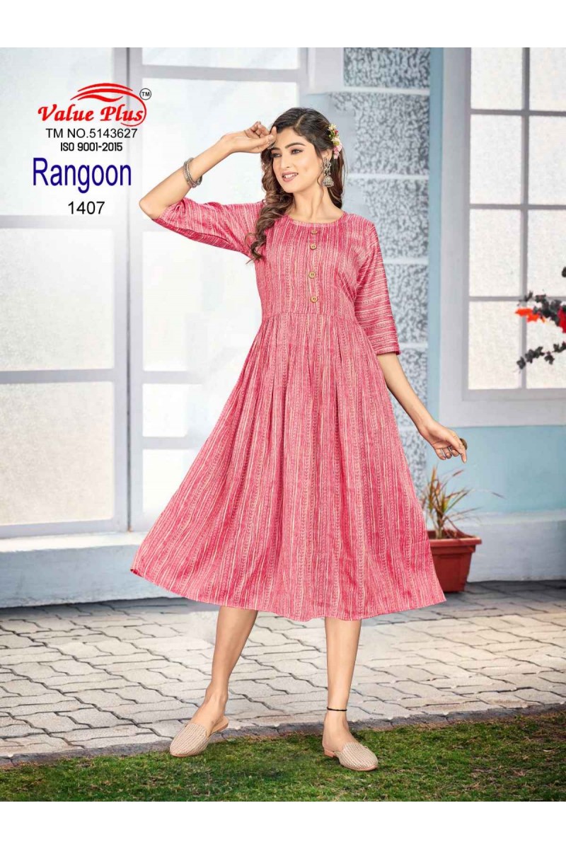Value Plus Rangoon-6 Anarkali Size Set Wholesale Kurti Catalogue Set