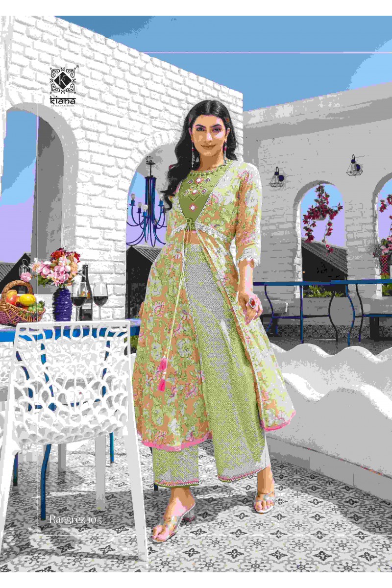 Kiana Rangrez Shrug Style Embroidery Work Wholesale Kurtis Traders