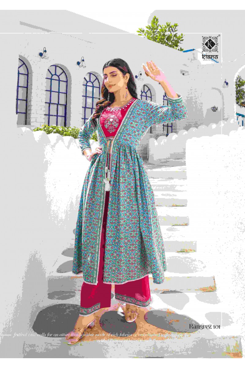 Kiana Rangrez Shrug Style Embroidery Work Wholesale Kurtis Traders