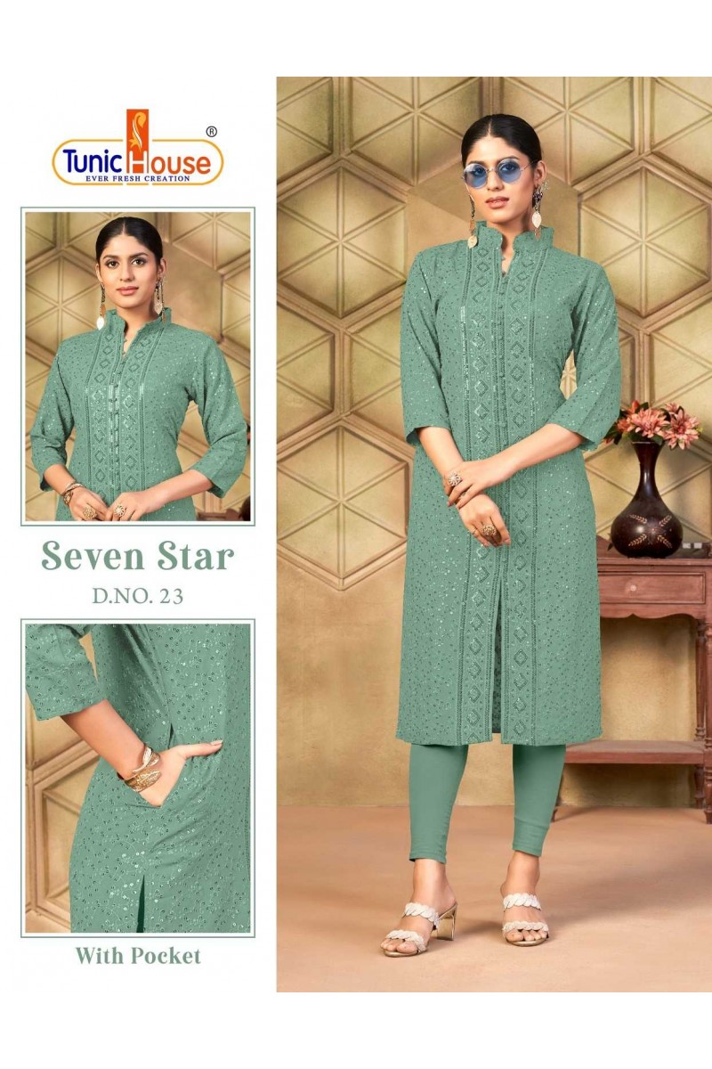 Tunic House Seven Star-23 Women's 2 Viscose Rayon Combo Set Kurtis