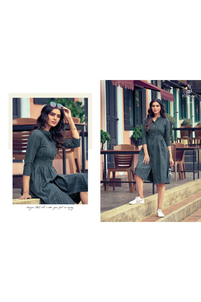 Poonam Designer Stella Readymade Designer Kurtis Set Wholesaler
